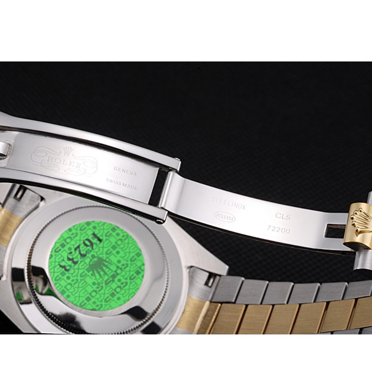 Aaa replica watch Rolex Gold 18k Gold Steel Stainless Two Plated Day-Date Dial Tone 0712